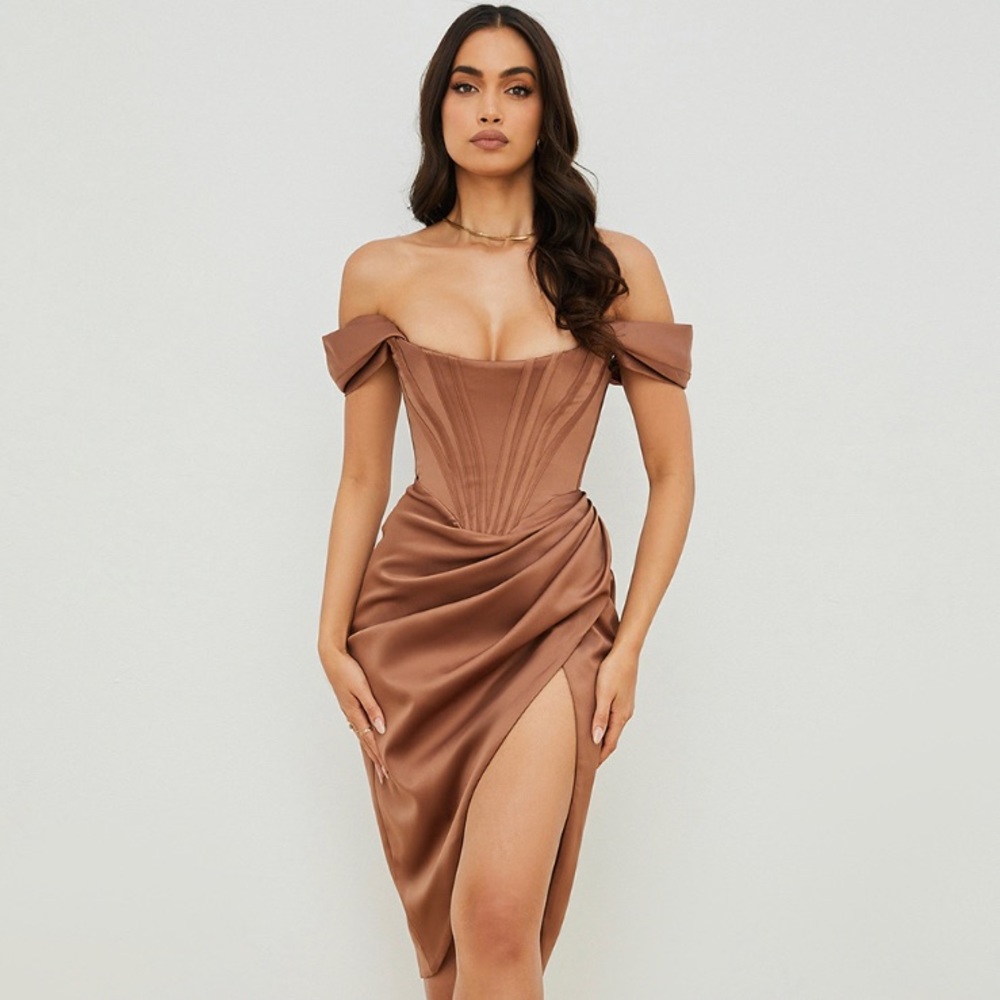 Sexy Elegant Summer Autumn Party Evening Bodycon Slash Sleeve Dress